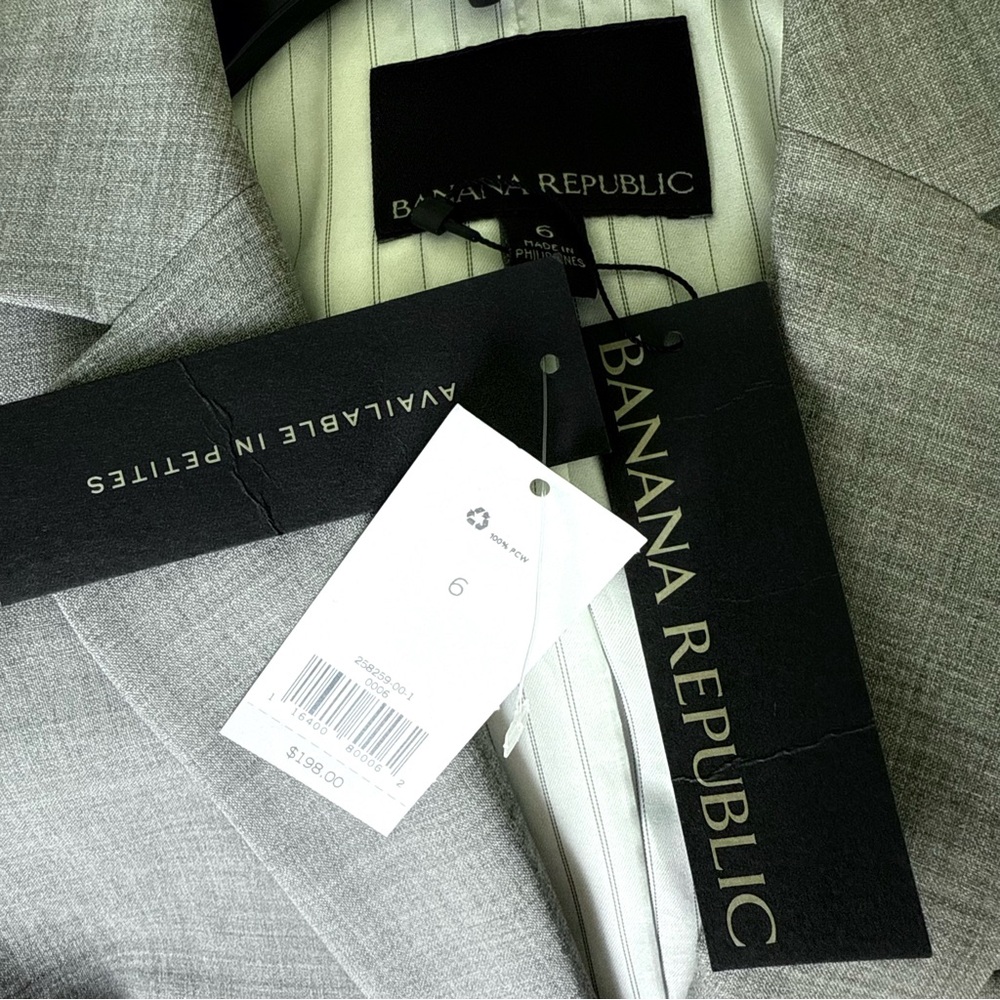 NEW Banana Republic Gray Lightweight Wool Blazer Suit Jacket - Picture 5 of 11